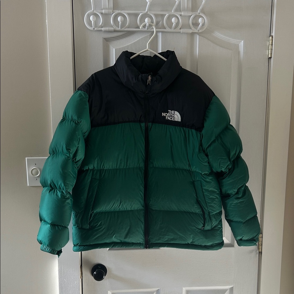 The North Face Black and Green Puffer Jacket